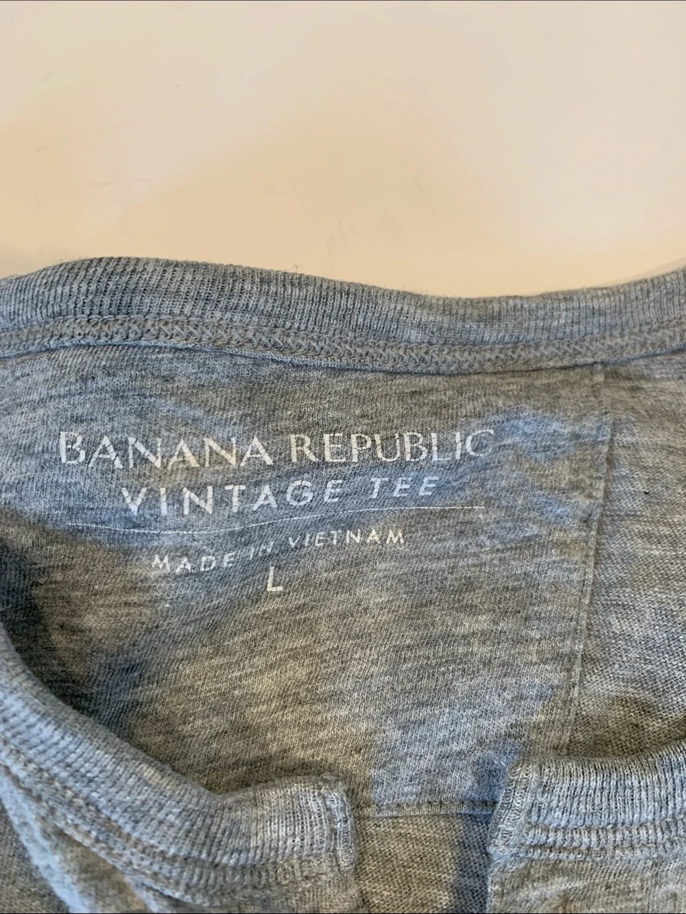 Banana Republic Vintage Tee Men’s Large Cotton Gray Long-Sleeve Henley T-Shirt